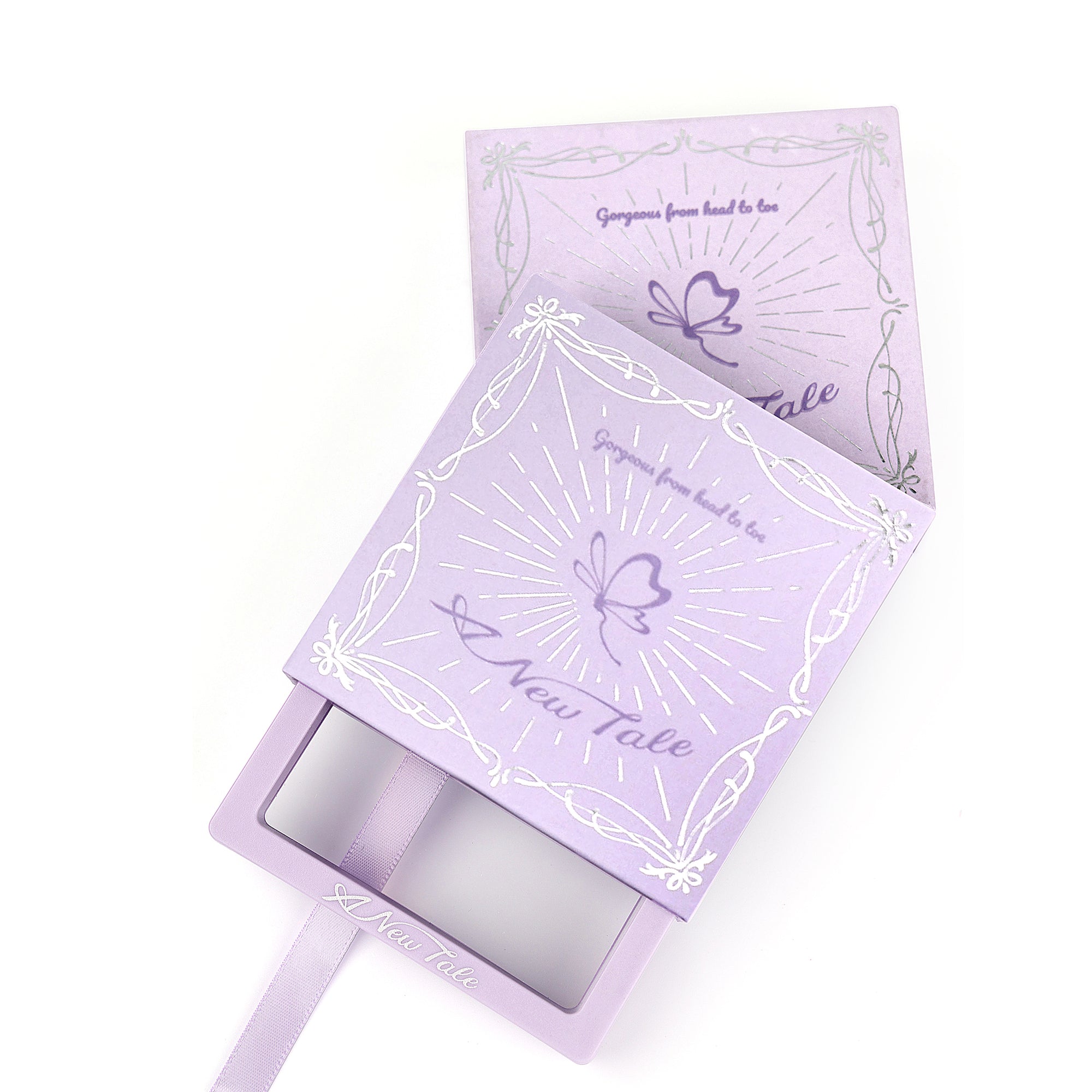 Purple packaging with 'New Tale' branding on a white background