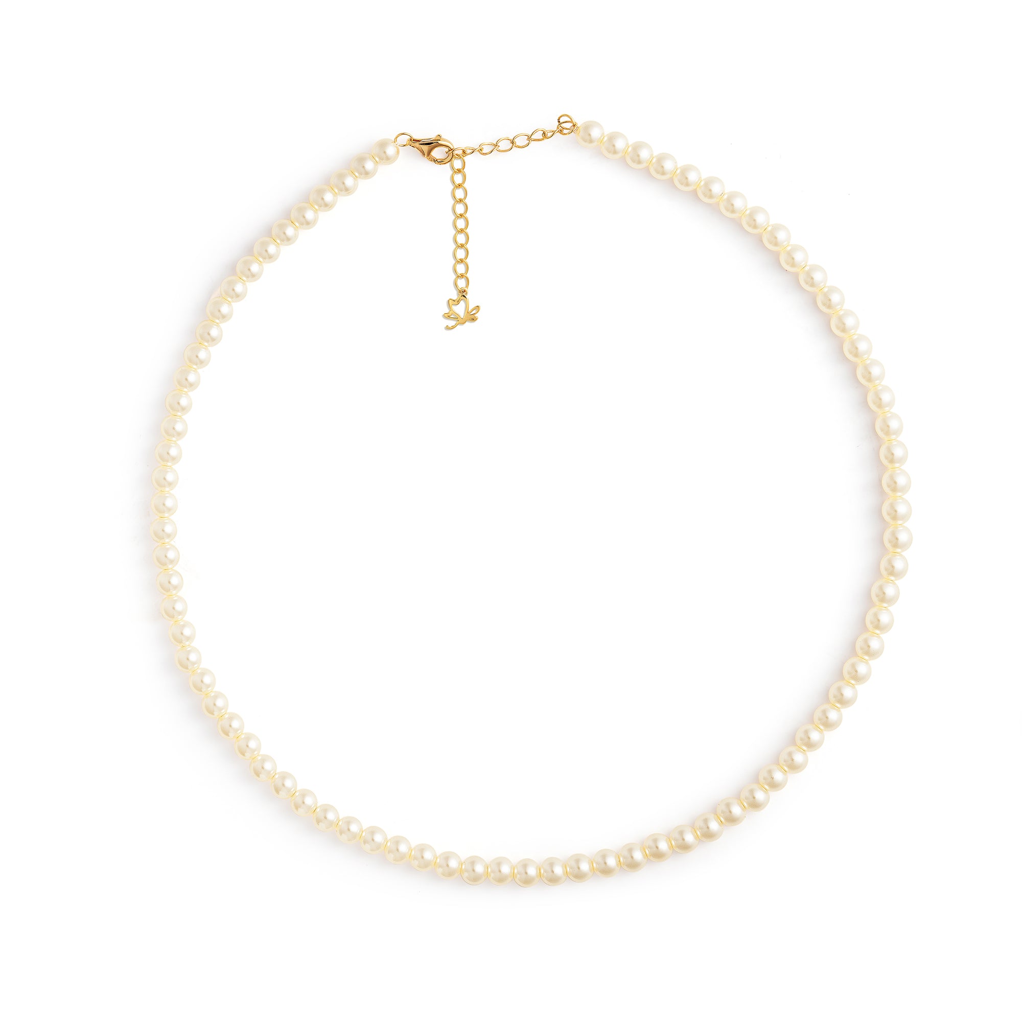 Pearl necklace on a white background