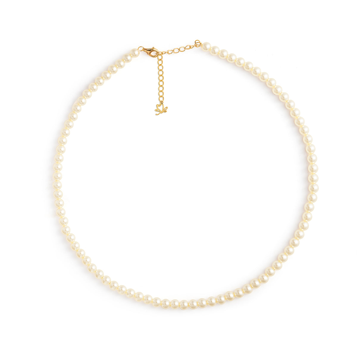 Pearl necklace on a white background