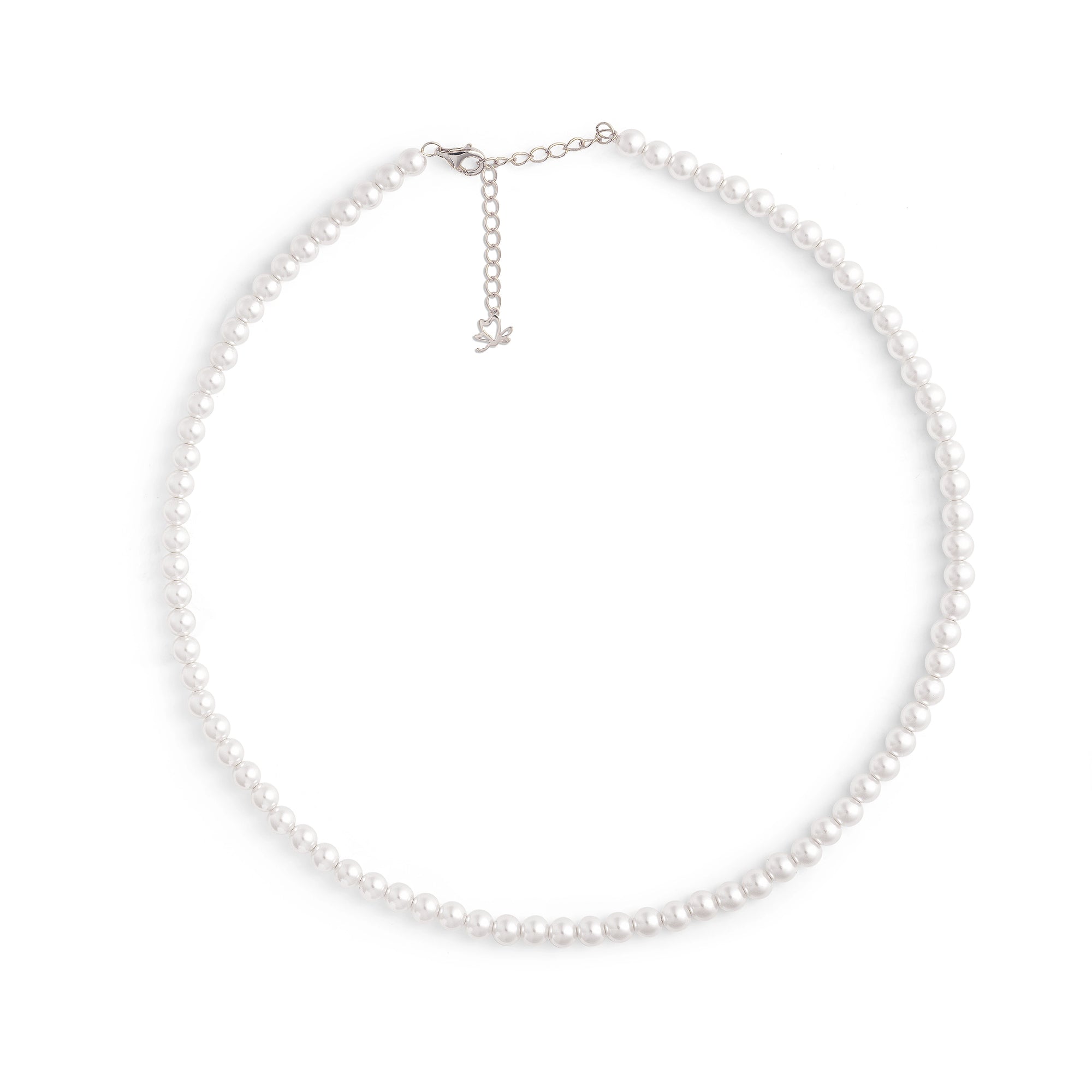 Pearl necklace on a white background